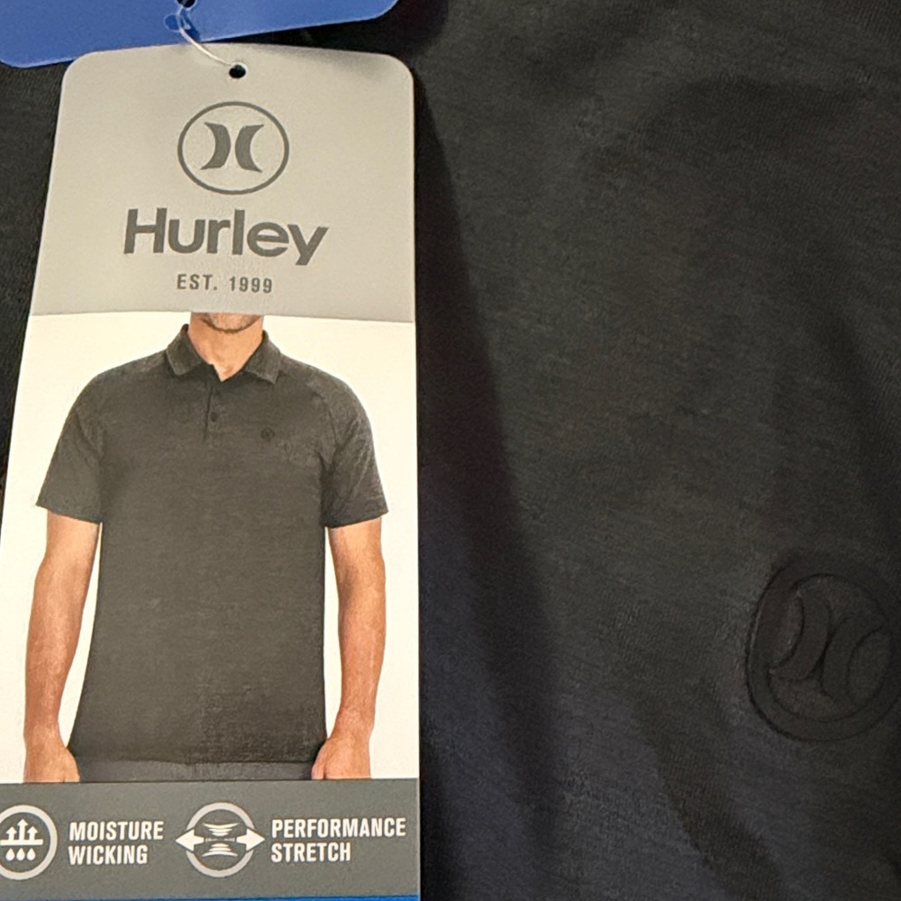 Hurley men’s performance polo black size M NWT